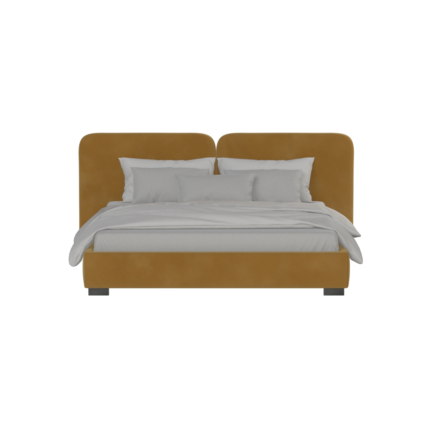 Chloe Upholstered Double Bed in Soft Woven Fabric