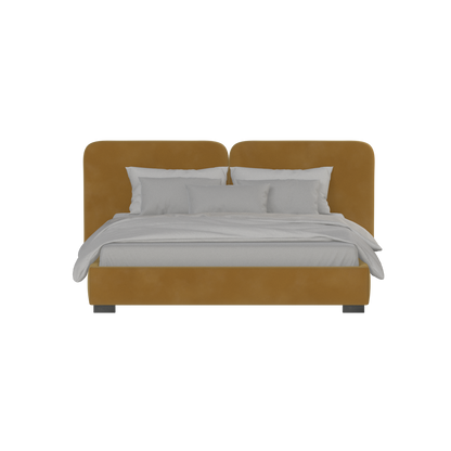 Chloe Upholstered Double Bed in Soft Woven Fabric
