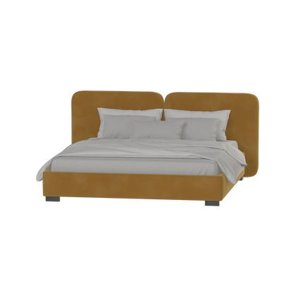 Chloe Upholstered Double Bed in Soft Woven Fabric
