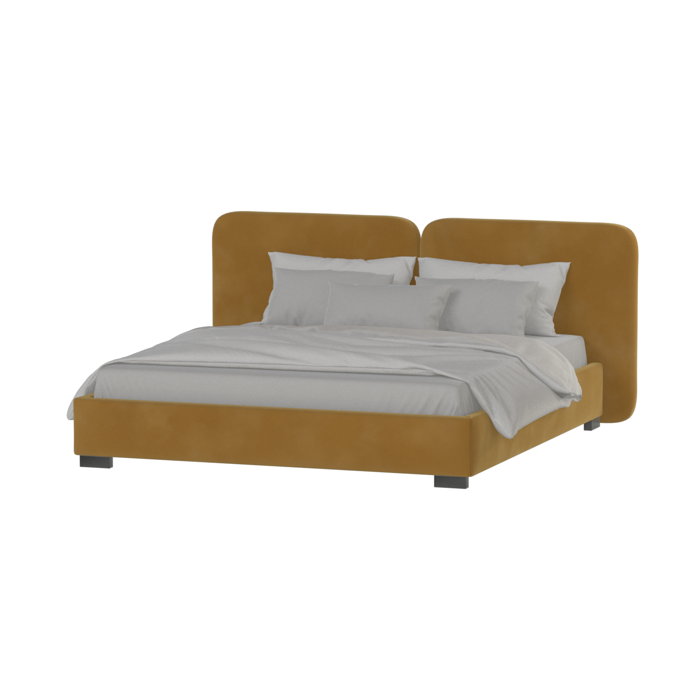 Chloe Upholstered Double Bed in Soft Woven Fabric