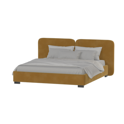 Chloe Upholstered Double Bed in Soft Woven Fabric