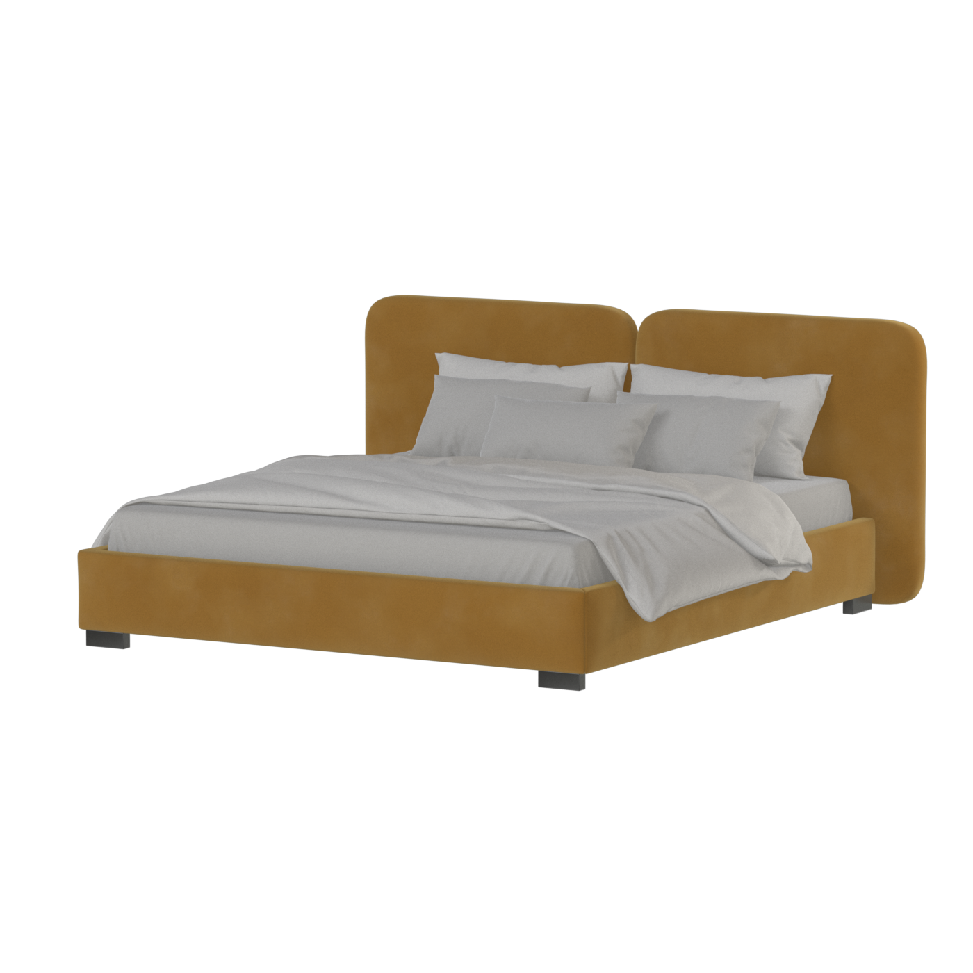 Chloe Upholstered Double Bed in Soft Woven Fabric