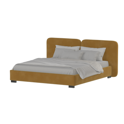 Chloe Upholstered Double Bed in Soft Woven Fabric