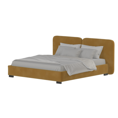 Chloe Upholstered Double Bed in Soft Woven Fabric