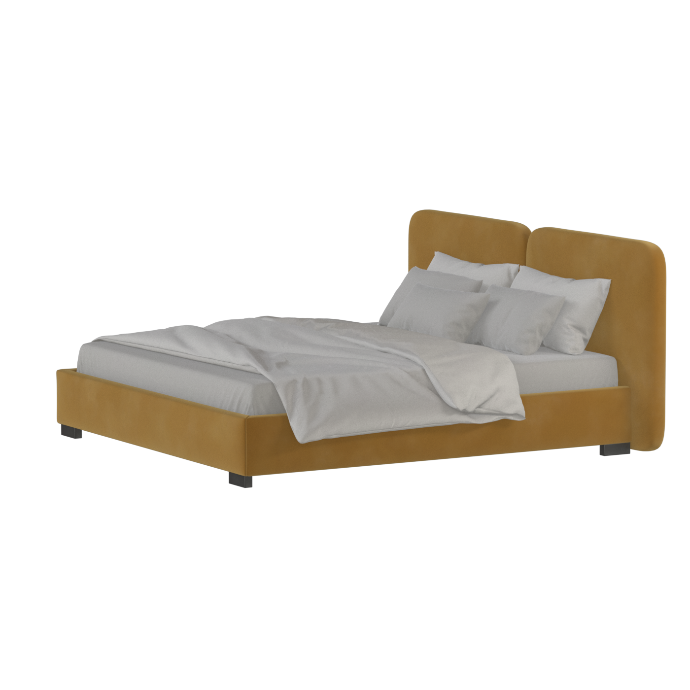 Chloe Upholstered Double Bed in Soft Woven Fabric