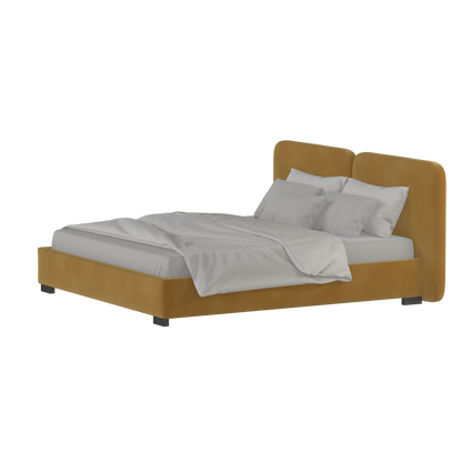 Chloe Upholstered Double Bed in Soft Woven Fabric