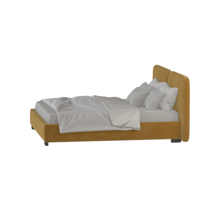 Chloe Upholstered Double Bed in Soft Woven Fabric