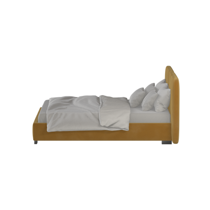 Chloe Upholstered Double Bed in Soft Woven Fabric