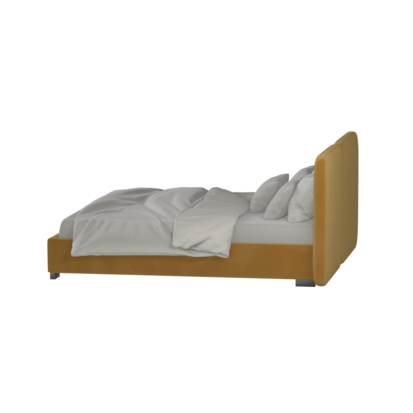 Chloe Upholstered Double Bed in Soft Woven Fabric