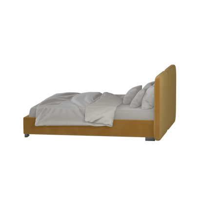 Chloe Upholstered Double Bed in Soft Woven Fabric