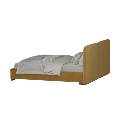 Chloe Upholstered Double Bed in Soft Woven Fabric