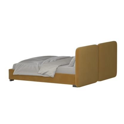 Chloe Upholstered Double Bed in Soft Woven Fabric