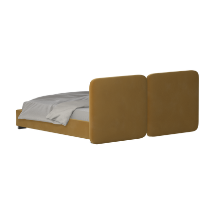 Chloe Upholstered Double Bed in Soft Woven Fabric