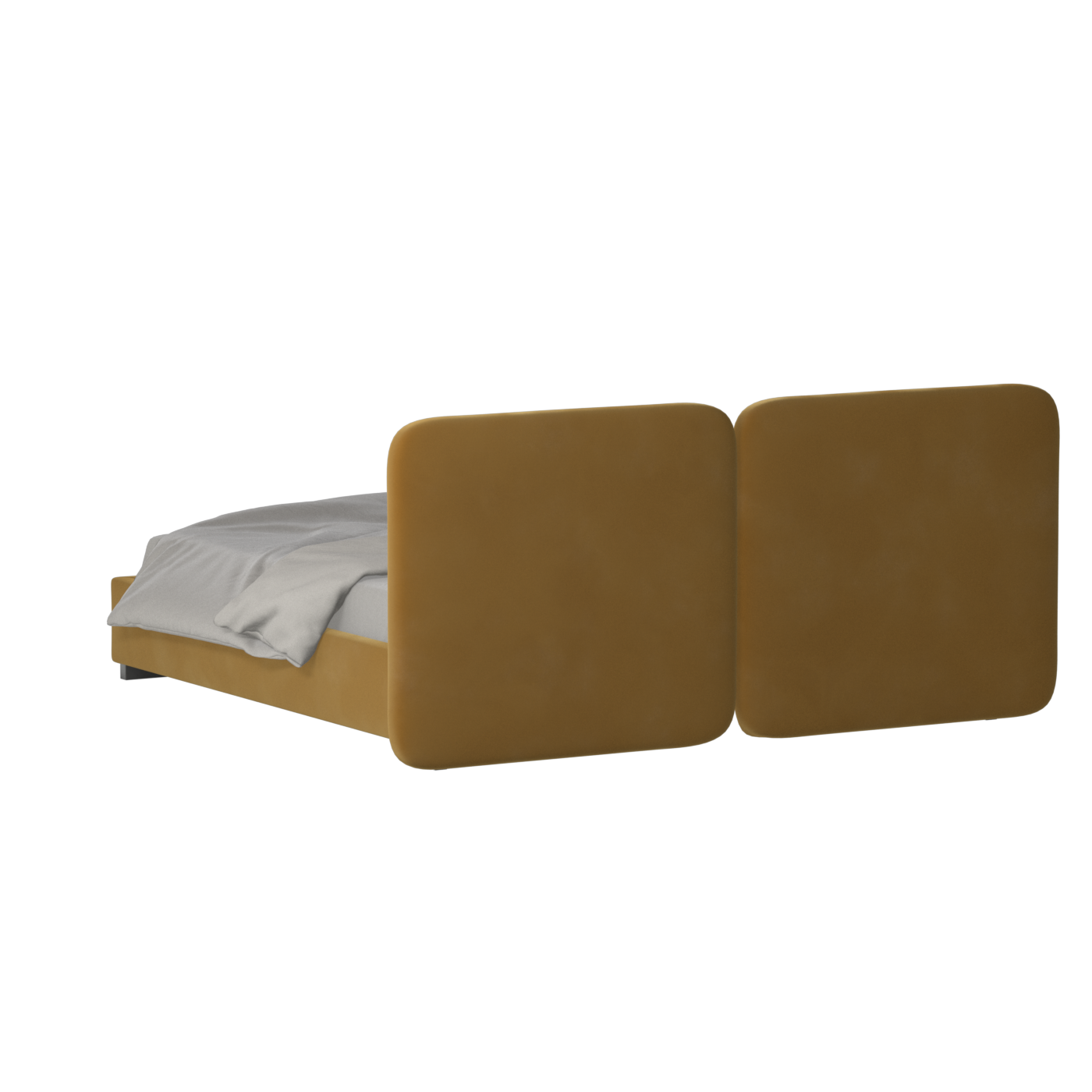 Chloe Upholstered Double Bed in Soft Woven Fabric