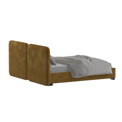 Chloe Upholstered Double Bed in Soft Woven Fabric