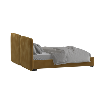 Chloe Upholstered Double Bed in Soft Woven Fabric