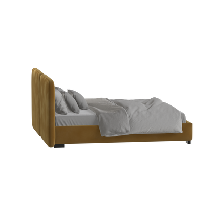 Chloe Upholstered Double Bed in Soft Woven Fabric