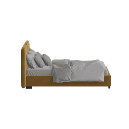 Chloe Upholstered Double Bed in Soft Woven Fabric