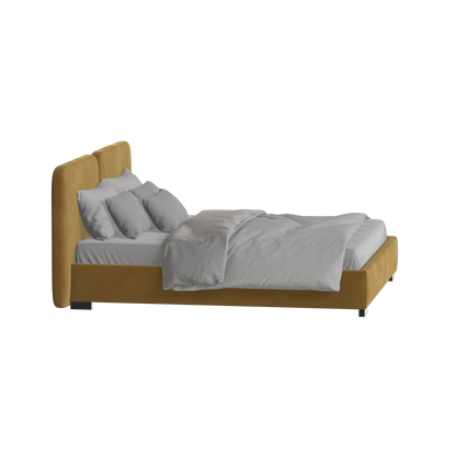 Chloe Upholstered Double Bed in Soft Woven Fabric