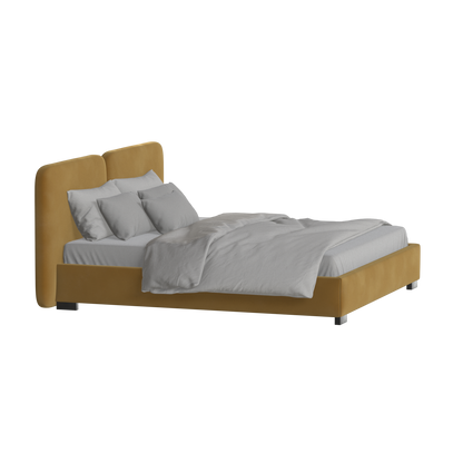 Chloe Upholstered Double Bed in Soft Woven Fabric