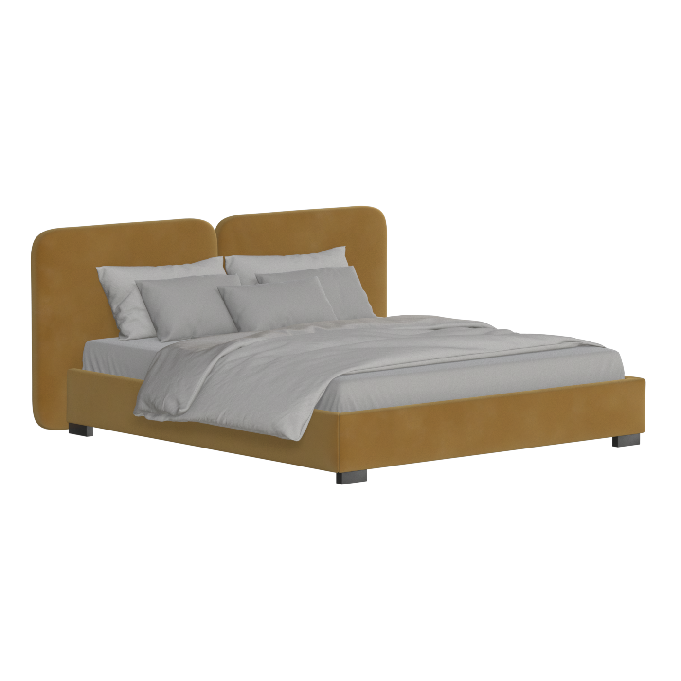 Chloe Upholstered Double Bed in Soft Woven Fabric