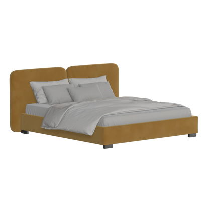 Chloe Upholstered Double Bed in Soft Woven Fabric