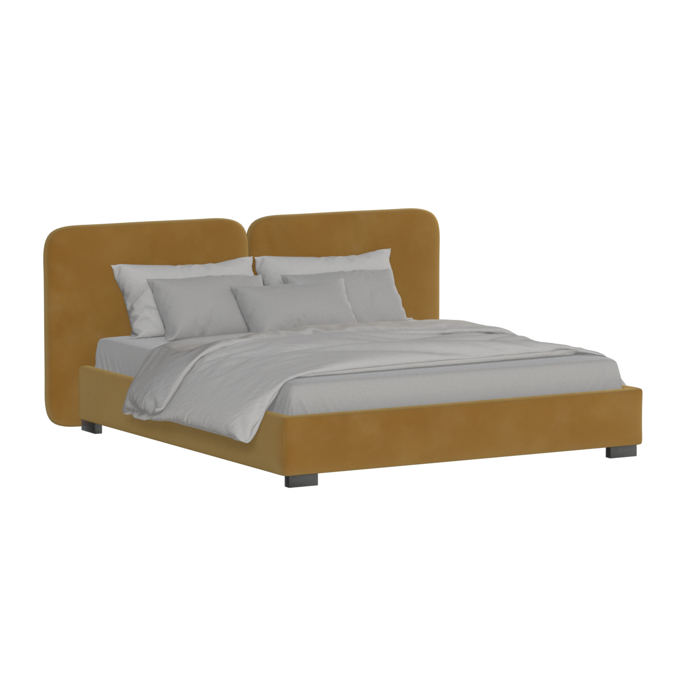 Chloe Upholstered Double Bed in Soft Woven Fabric
