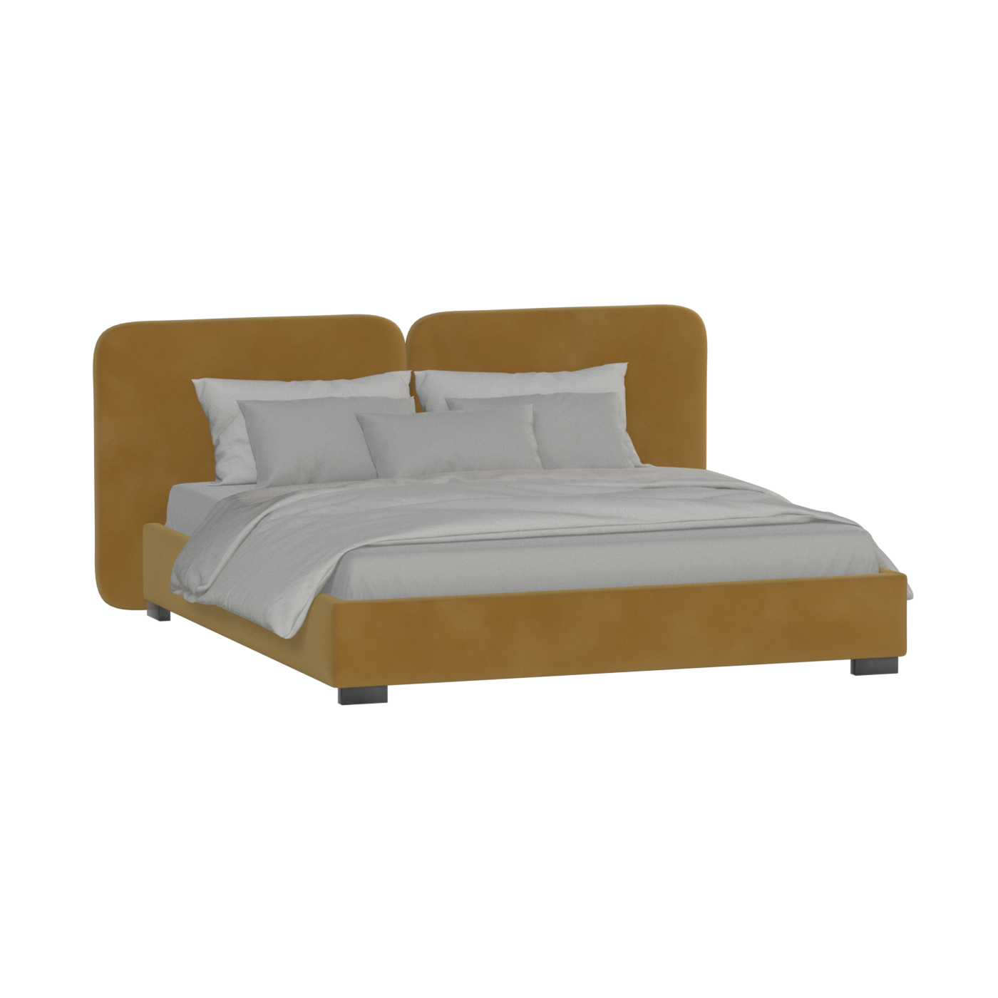 Chloe Upholstered Double Bed in Soft Woven Fabric