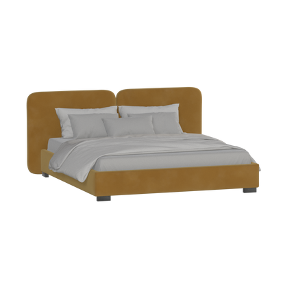 Chloe Upholstered Double Bed in Soft Woven Fabric