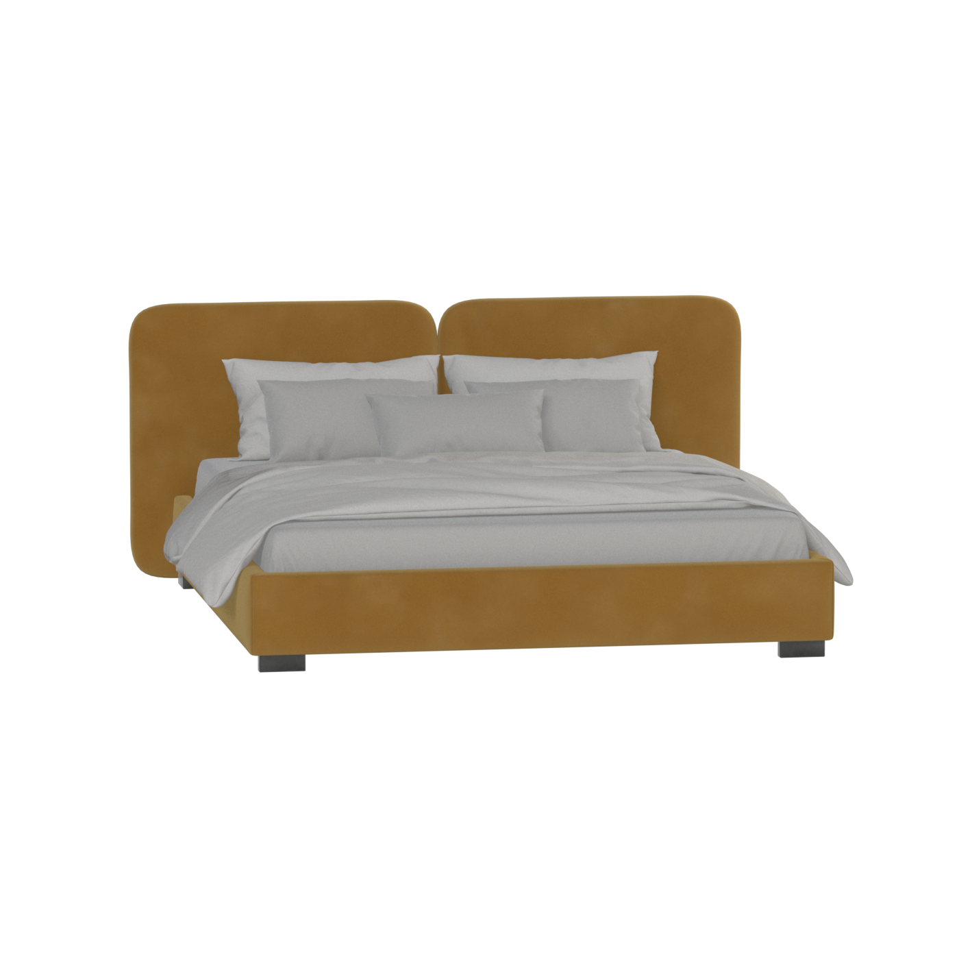 Chloe Upholstered Double Bed in Soft Woven Fabric