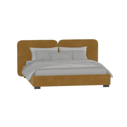 Chloe Upholstered Double Bed in Soft Woven Fabric