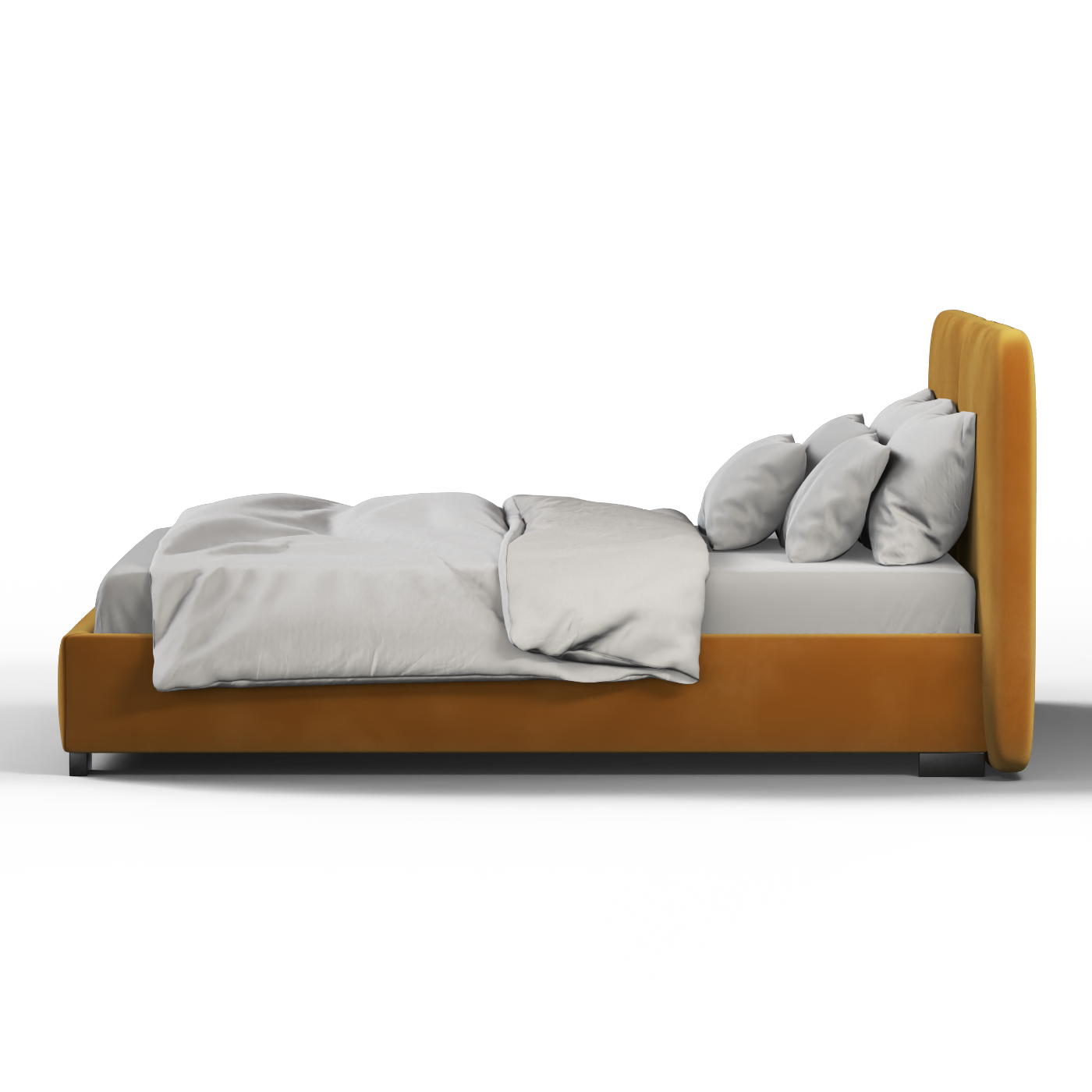 Chloe Upholstered Double Bed in Soft Woven Fabric