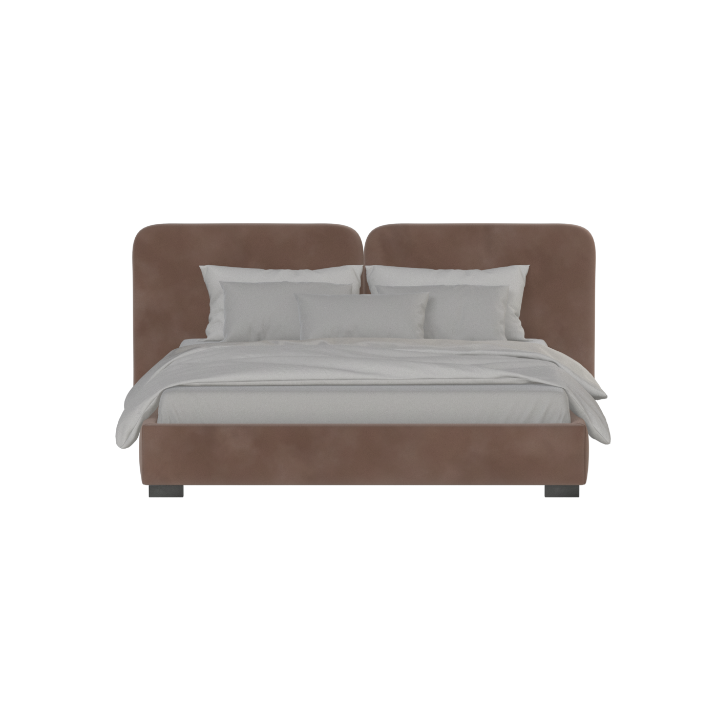 Chloe Upholstered Double Bed in Soft Woven Fabric