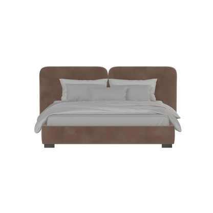 Chloe Upholstered Double Bed in Soft Woven Fabric
