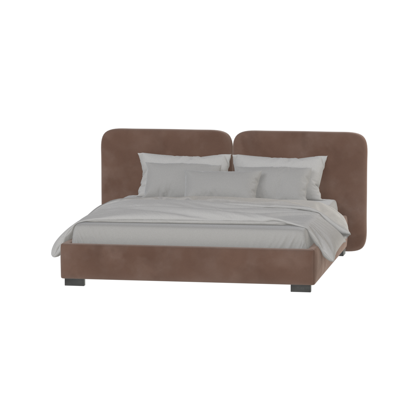 Chloe Upholstered Double Bed in Soft Woven Fabric