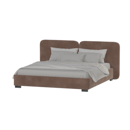 Chloe Upholstered Double Bed in Soft Woven Fabric