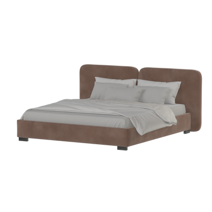 Chloe Upholstered Double Bed in Soft Woven Fabric