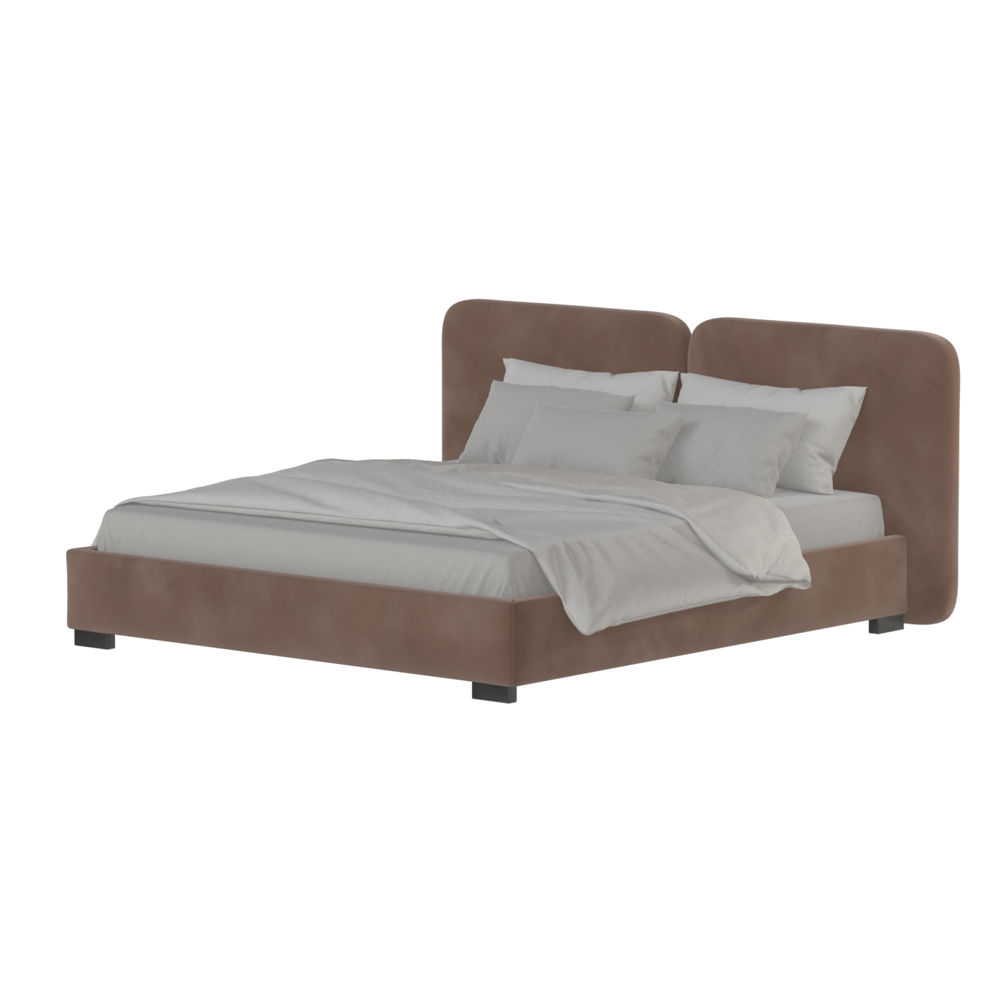 Chloe Upholstered Double Bed in Soft Woven Fabric