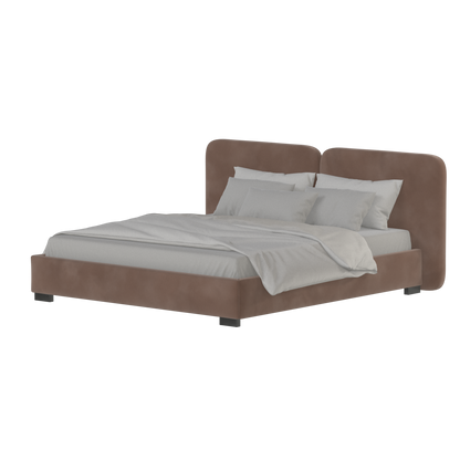 Chloe Upholstered Double Bed in Soft Woven Fabric