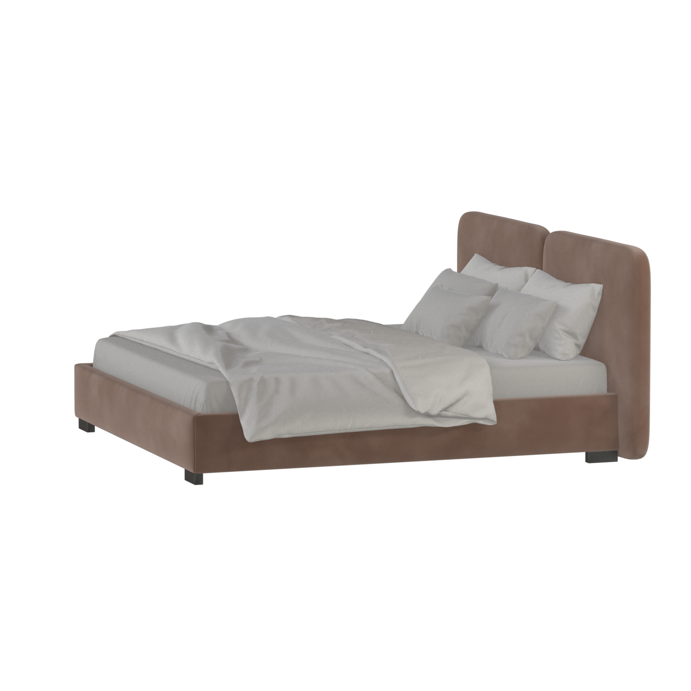 Chloe Upholstered Double Bed in Soft Woven Fabric