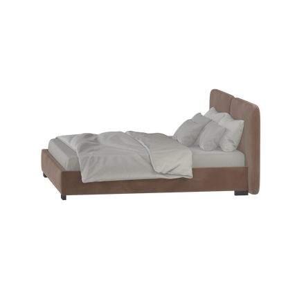 Chloe Upholstered Double Bed in Soft Woven Fabric