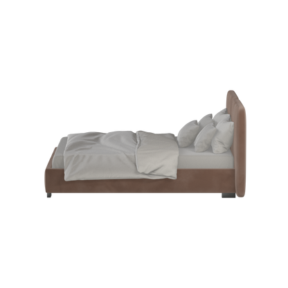 Chloe Upholstered Double Bed in Soft Woven Fabric
