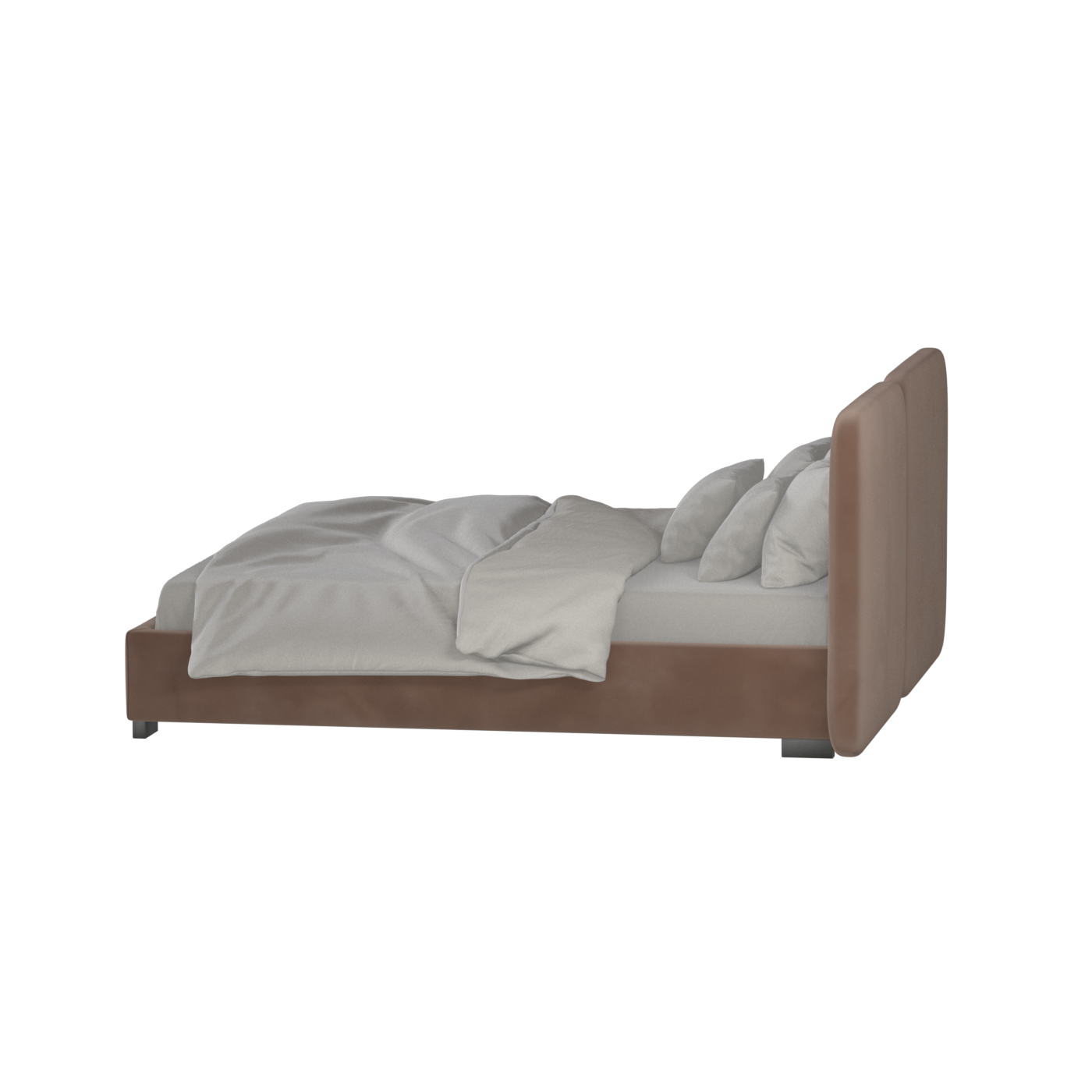 Chloe Upholstered Double Bed in Soft Woven Fabric