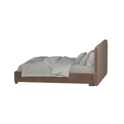 Chloe Upholstered Double Bed in Soft Woven Fabric