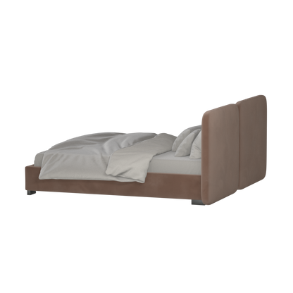 Chloe Upholstered Double Bed in Soft Woven Fabric