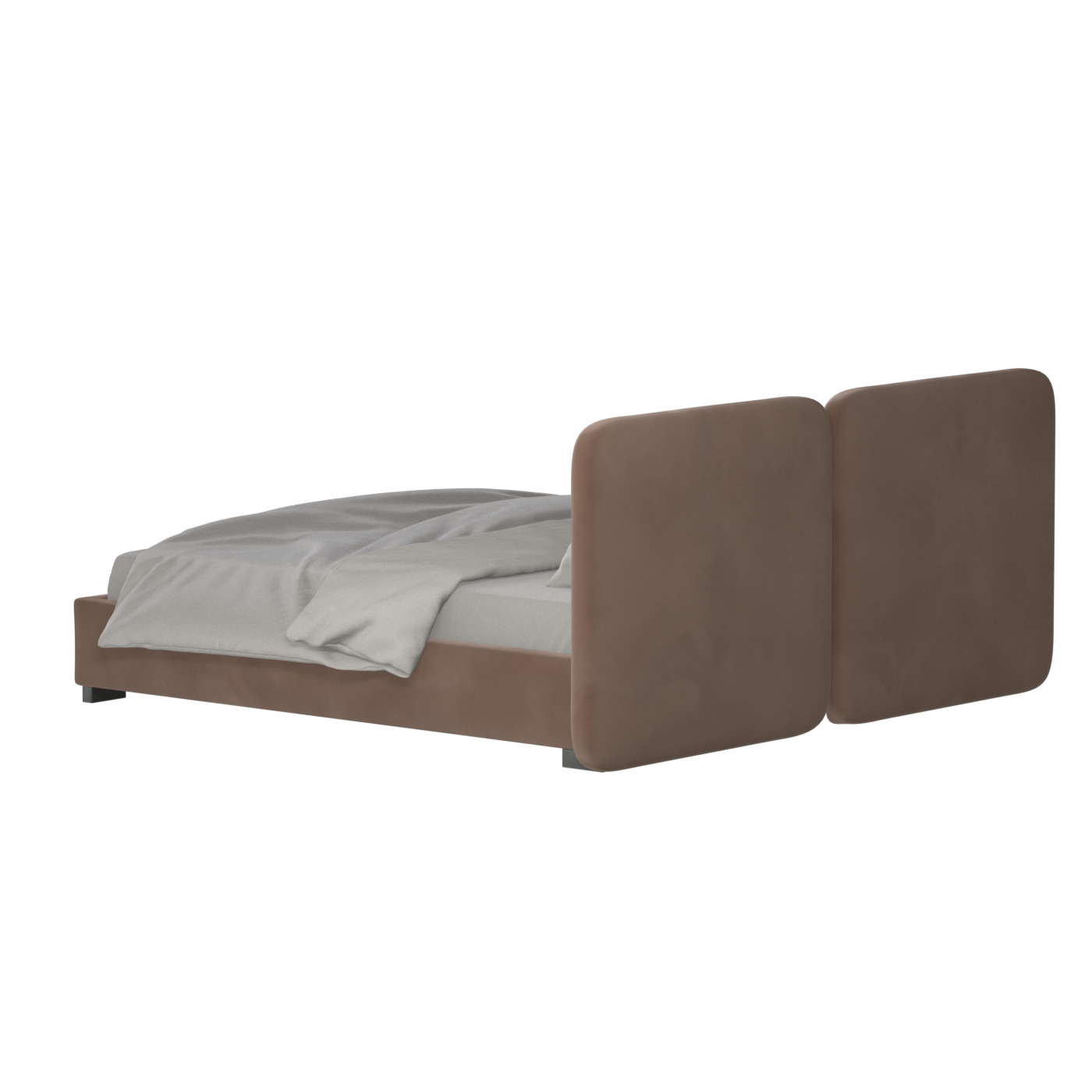 Chloe Upholstered Double Bed in Soft Woven Fabric