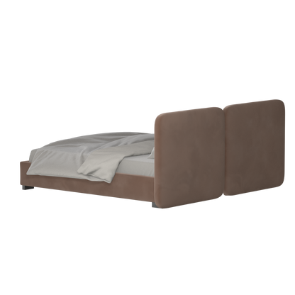 Chloe Upholstered Double Bed in Soft Woven Fabric