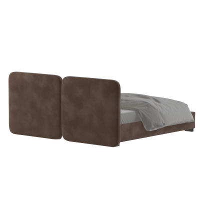 Chloe Upholstered Double Bed in Soft Woven Fabric
