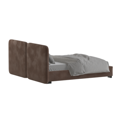 Chloe Upholstered Double Bed in Soft Woven Fabric