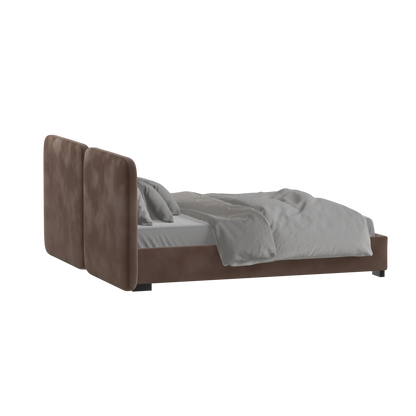 Chloe Upholstered Double Bed in Soft Woven Fabric